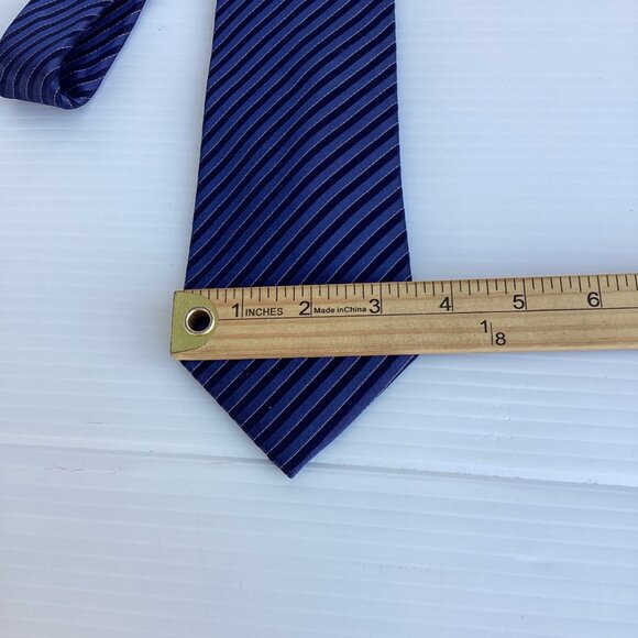Sean John Mens Diagonal Striped Tie Silk Blend Blue & Black - Picture 5 of 7